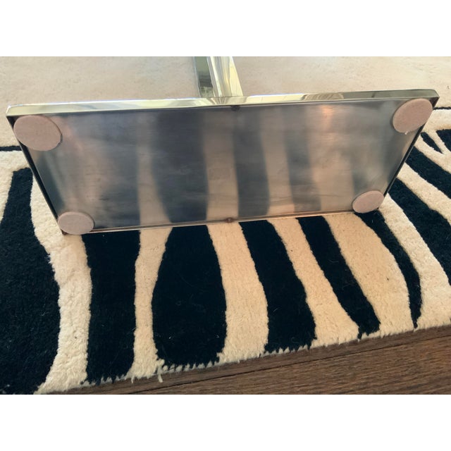 Metal 1990s Modern Polished Chrome Free Standing Double Towel Blanket Rack For Sale - Image 7 of 12