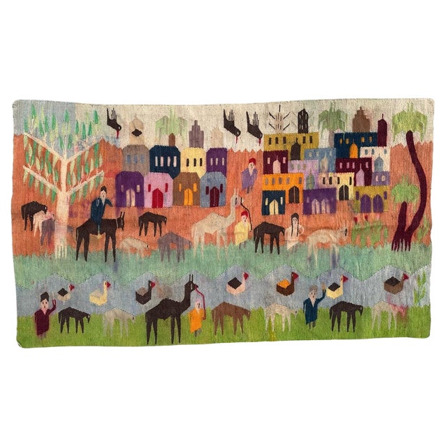 Vintage Egyptian Tapestry, 1950s For Sale