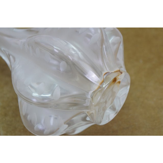 Lalique France Crystal Marie Claude Soliflore Frosted Etched Crystal Vase 14" For Sale - Image 13 of 14