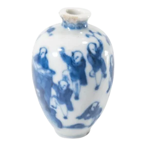 18th Century Chinese Blue and White Snuff Bottle Yongzheng Mark