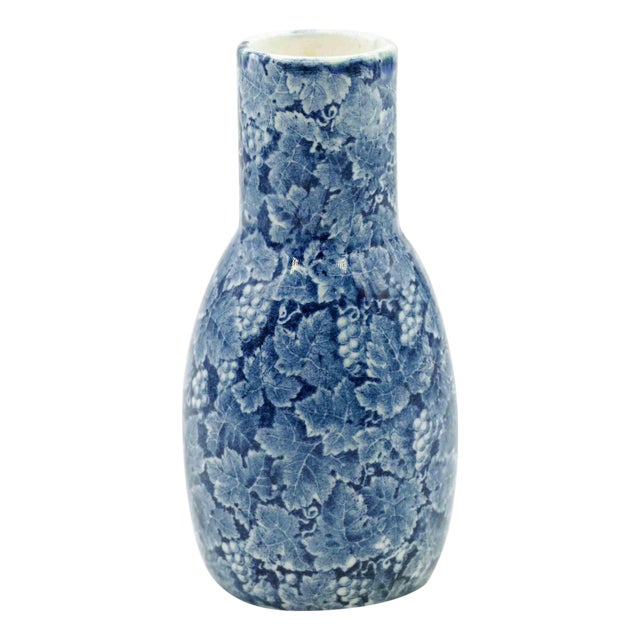 Ceramic Blue Vase by Franz Anton Mehlem, 19th Century For Sale