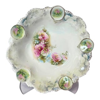 Early 20th Century Rs Prussia "Five-Medallion" Porcelain Bowl For Sale