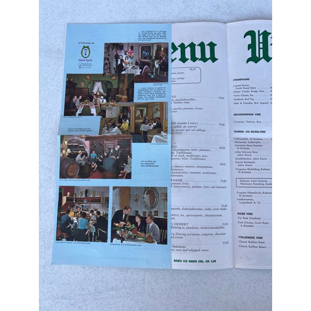 VTG 1960's SAS Scandinavian Airlines Otto Nielsen Flight Menus Brochure This artwork is a vintage print by artist Otto...
