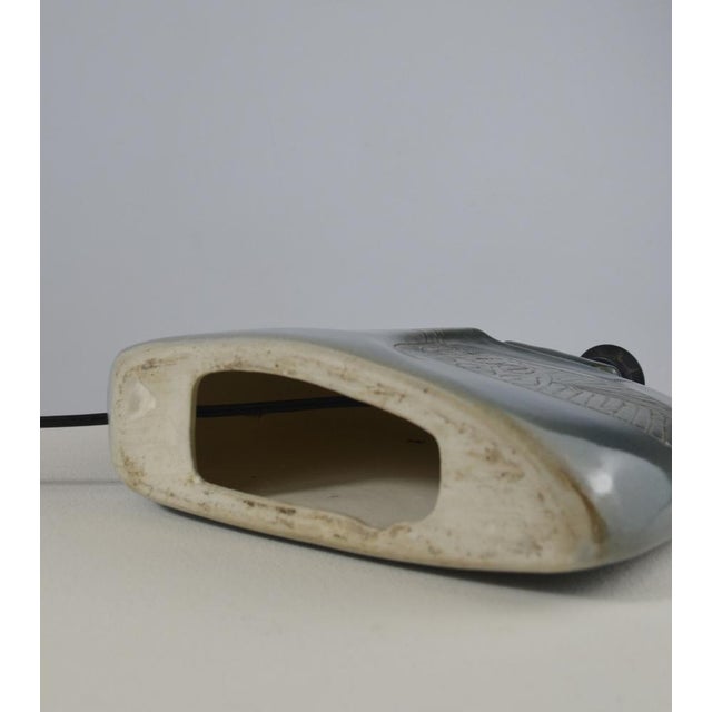 Mid-Century Modern Glazed Ceramic Table Lamp by D. Protion for Vallauris, France, 1970s For Sale - Image 3 of 17