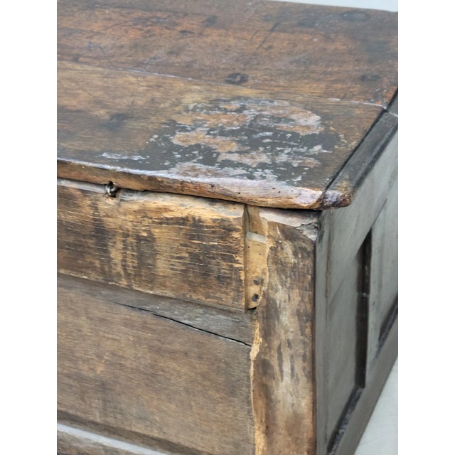 Antique 1800s English Carved Oak Coffer Storage Trunk Box For Sale - Image 12 of 12