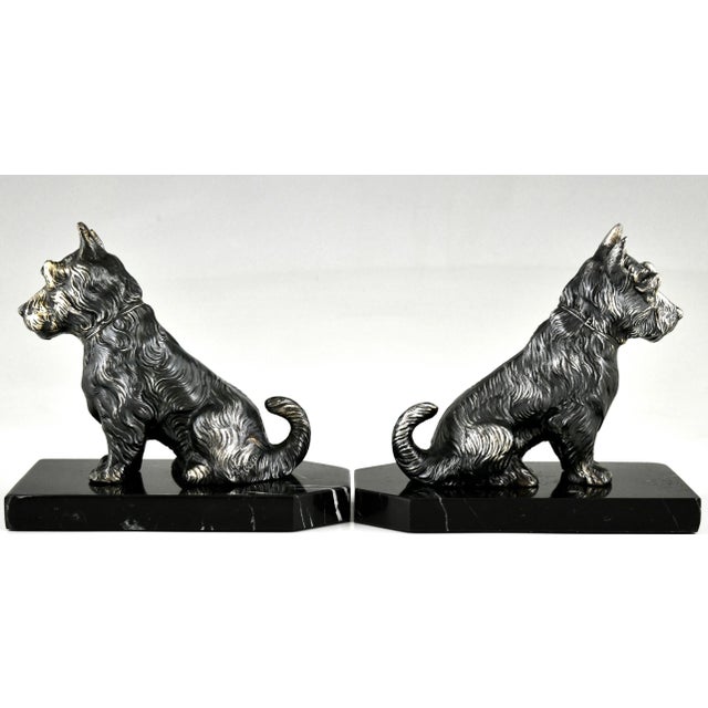 Art Deco Terrier Dog Bookends by Hippolyte Moreau, 1930s, Set of 2 For Sale - Image 3 of 11