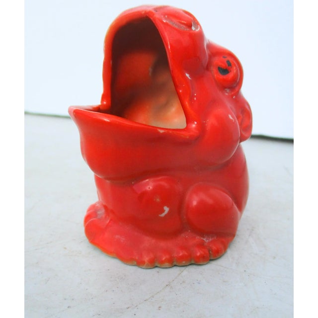 Happy happy hippo in art deco red glaze. Unmarked ceramic was made in Germany or Japan in the 20s' as they supported each...