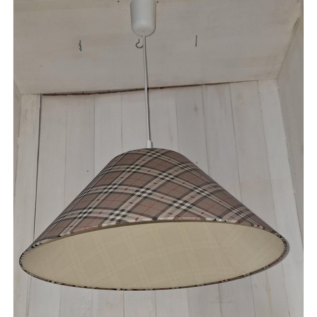 Vintage Ceiling Lamp with Patterned Fabric Shade, 1990s For Sale - Image 6 of 7