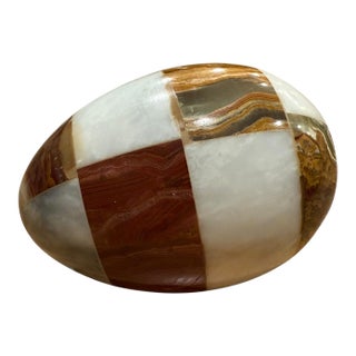 Large Vintage Onyx Tessellated Stone Egg For Sale