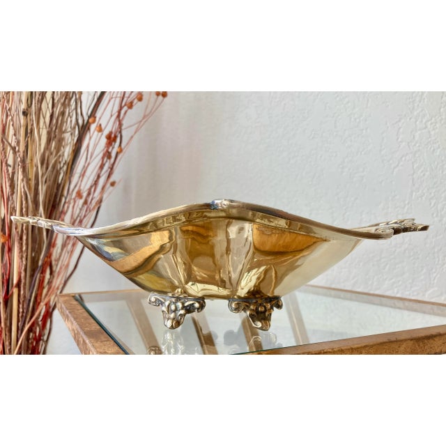 Modern Circa 1970 Crimped Brass Center Bowl by Gatco For Sale - Image 3 of 13