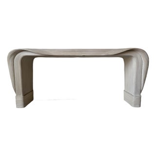 Signed - Betty Cobonpue "Scultura Collection" Split Reed Console Table For Sale