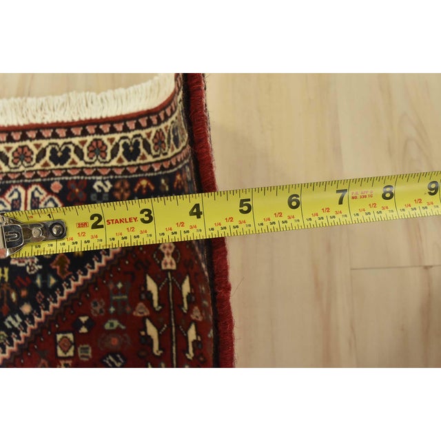 Red Abadeh Runner 2’2” X 5′ Red Wool Vintage Tribal Hand-Knotted Oriental Rug For Sale - Image 8 of 10