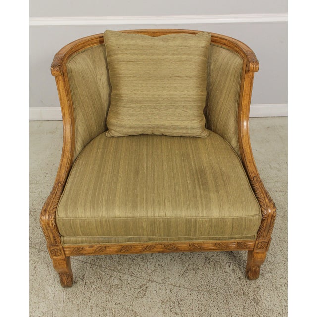 Age: Approx: 10 Years Old Details: Nice Carved Details Faux Painted Finish Quality Gold Upholstery Condition: Excellent...