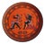 Large Greek Black-Figure Orange Terracotta Wall Plate with Classical Motif, 1970s For Sale