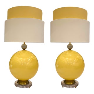 Murano Lamps with Yellow Balloons, Set of 2 For Sale
