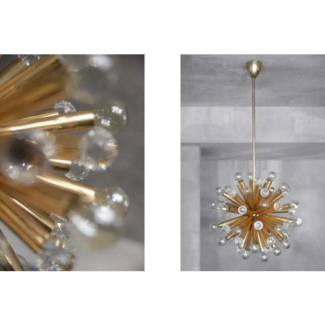 Gilt Brass Pendant Lamp with Swarovski Balls from Ernst Palme, 1960s For Sale - Image 18 of 18