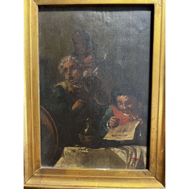 Flemish School Artist, Tavern Scene, 18th Century, Oil on Panel For Sale - Image 3 of 8