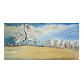 Mid 20th Century Impressionist Plein Air Winter Landscape Painting For Sale