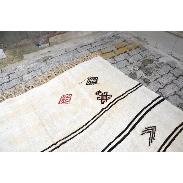 Tribal 1970s Vintage Handmade Hemp Rug For Sale - Image 3 of 11