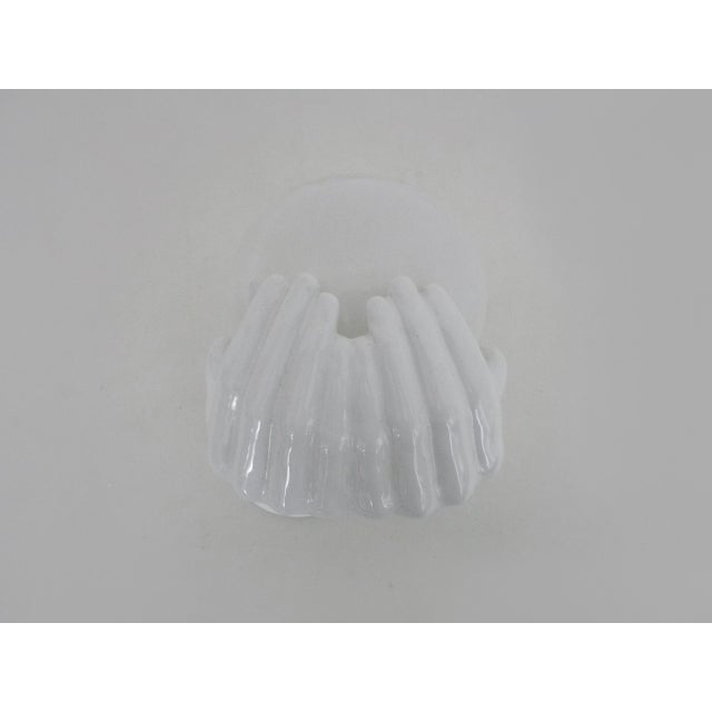 Ceramic Wall Sconce with Hands, 1970s For Sale - Image 4 of 10