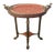Vintage Sarreid Neoclassical Style Red Porcelain and Brass Tray Table For Sale