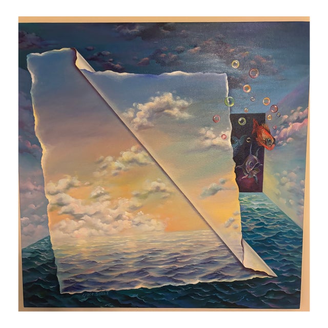 1990s Grace Solis Vieira Acrylic on Canvas Painting For Sale