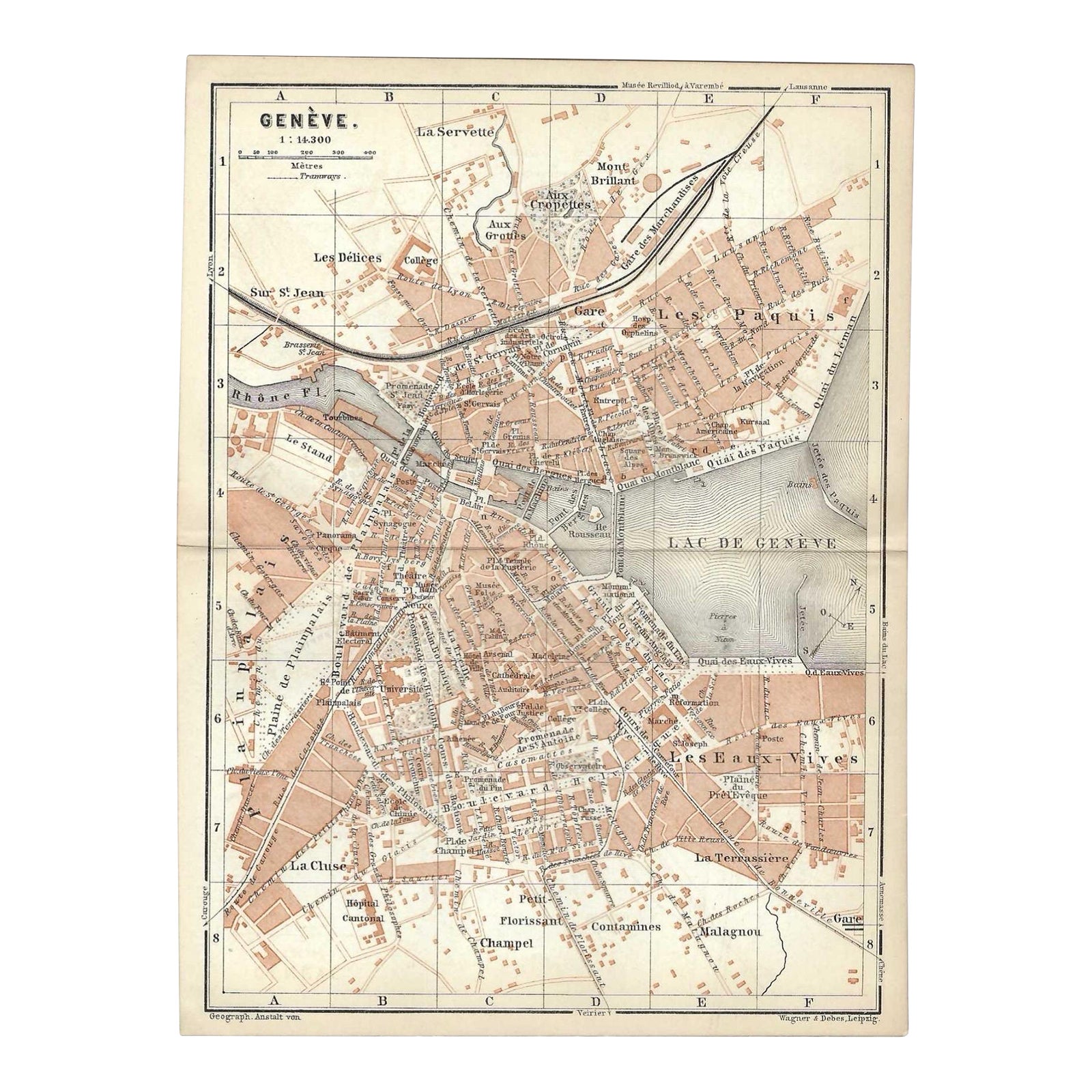 Antique Geneva Switzerland Map | Chairish