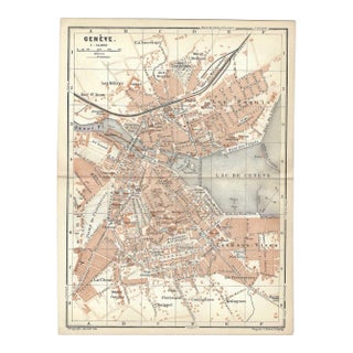 Antique Geneva Switzerland Map For Sale