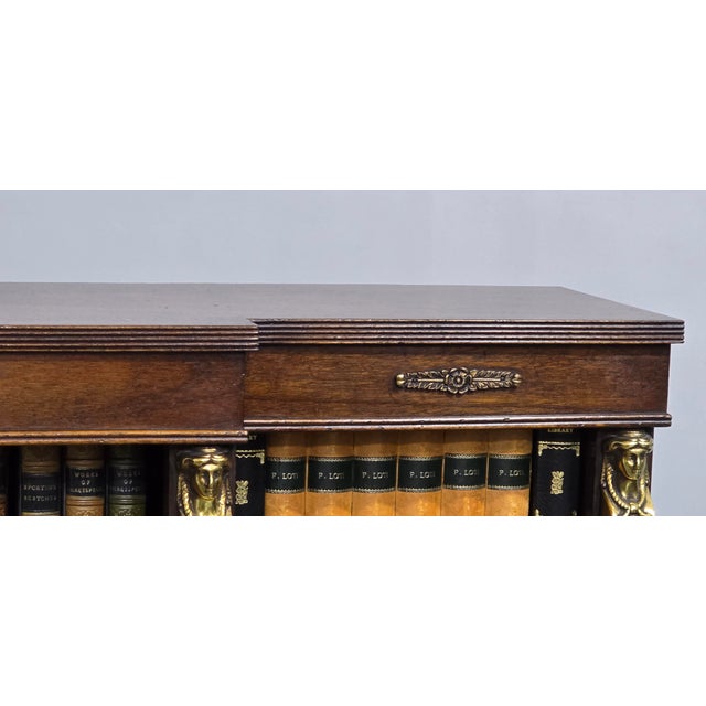 Traditional Empire Mahogany Adjustable Library Bookcase, 1920 For Sale - Image 3 of 17
