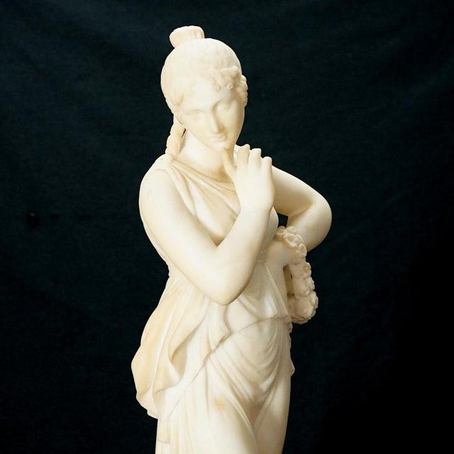 Alabaster Classical Alabaster Sculpture of a Woman by P. Bazzanti, Florence 19thC For Sale - Image 8 of 18