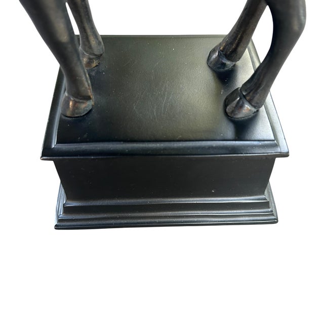 Mid 20th Century Vintage Tang Dynasty Style Ebonized Bronze War House Statue For Sale - Image 5 of 10