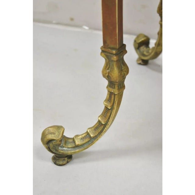 Metal Antique French Victorian Bronze 2 Tier Onyx Stone Accent Table For Sale - Image 7 of 12