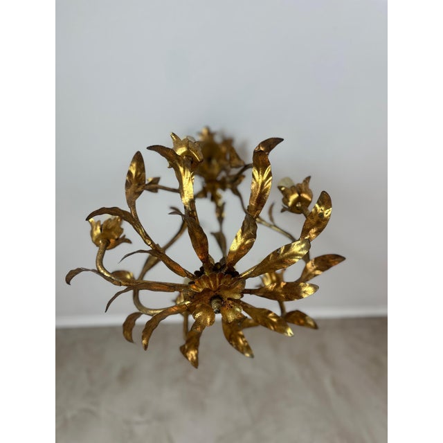 Vintage Italian Brass Chandelier, 1950s For Sale - Image 10 of 10