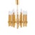 Brutalist Chandelier in Brass with 12 Arms by Angelo Brotto for Esperia, Italy, 1960s For Sale