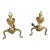 Pair of 1990s Colonial Revival Brass Urn Andirons For Sale