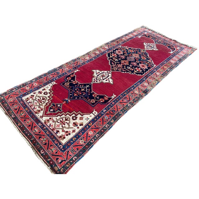 A fabulous antique Karabagh rug, handwoven in the southern Caucasus mountains of modern day Azerbaijan circa 1900. The...