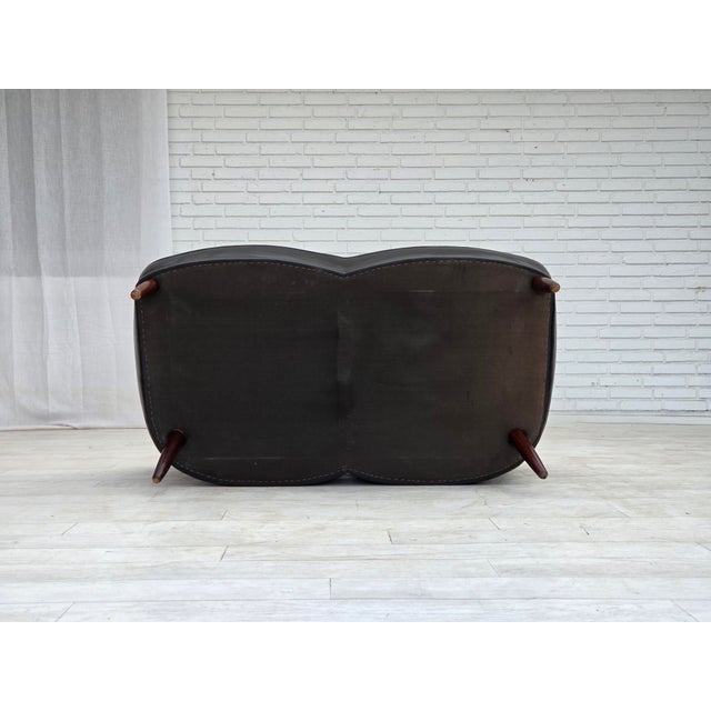 Scandinavian Sofa in Black Furniture Leather, 1960s For Sale - Image 18 of 18