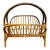 Coastal Tortoise Shell Bamboo & Rattan Arched Handle Collapsible Magazine Rack For Sale