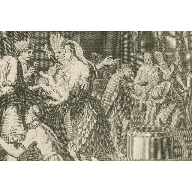 Title: Marriage and Infant Rituals among the Mexicans, Engraving from 1734 : This richly detailed 18th-century copperplate...
