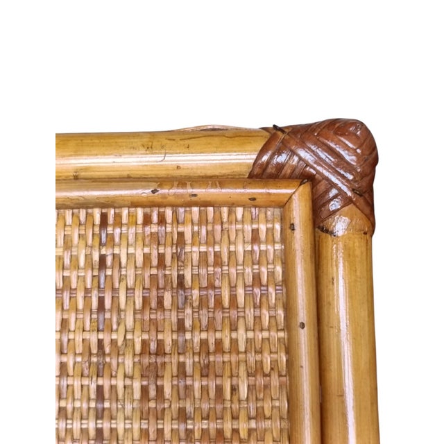 Wood Bamboo and Woven Rattan Side Tables, Italy, 1960s, Set of 2 For Sale - Image 7 of 8