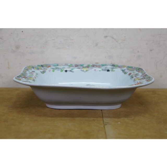 Antique 1825 Stephan Folch Bamboo & Basket Ironstone China Serving Bowl Imari - Set of 2 For Sale - Image 4 of 11