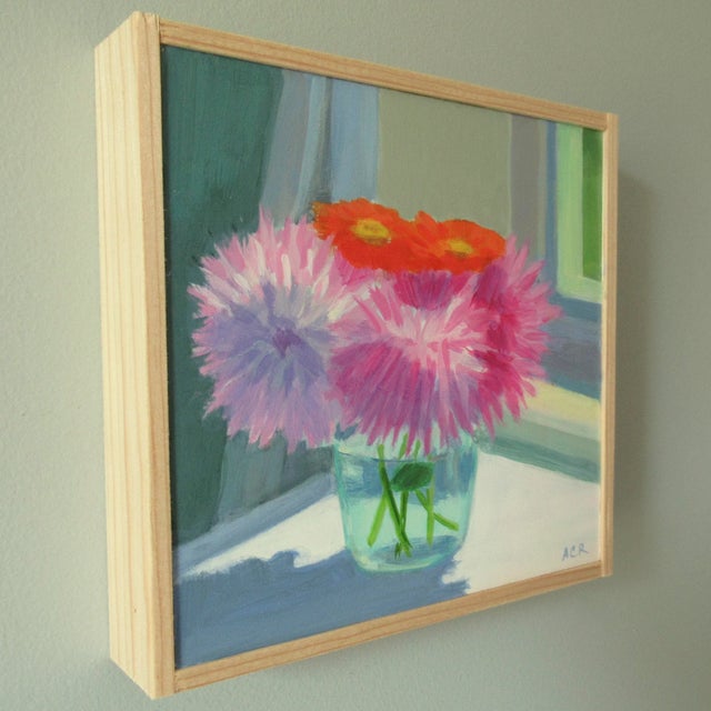 Contemporary Dahlia and Zinnia by Anne Carrozza Remick For Sale - Image 3 of 5