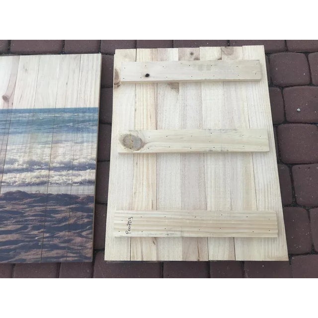 Seascape Wall Art Print on Wooden Boards, 20th Century, Set of 3 For Sale - Image 12 of 13
