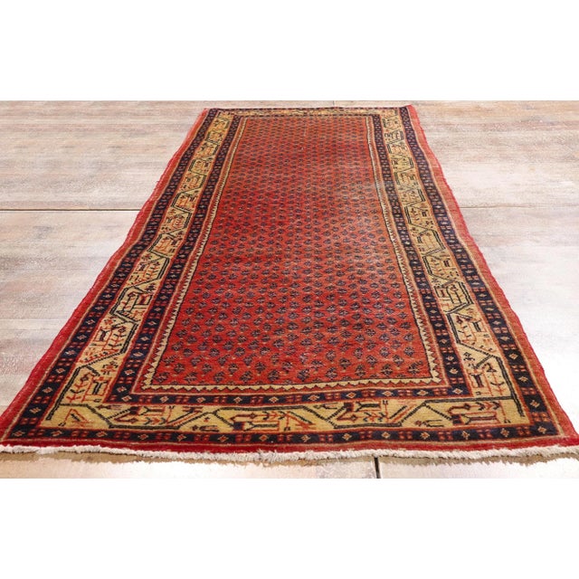 Vintage Red Persian Mahal Rug, 03'06 X 10'00 For Sale - Image 9 of 10