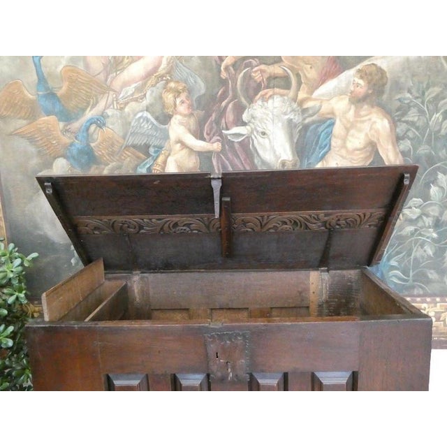 Early 17th Century English Oak Coffer Chest, 1630 For Sale - Image 9 of 18