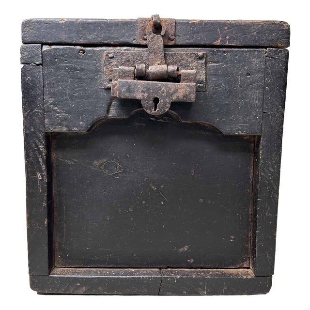 Antique Wooden Zenibako Temple Offering Box, Japan, 1890s For Sale