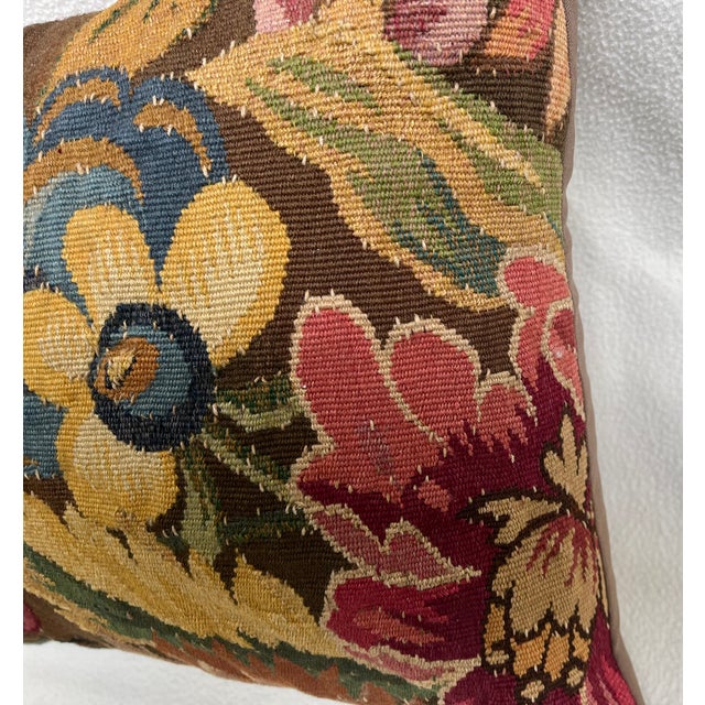 Pillow Upholstered With 19th Century Tapestry For Sale - Image 4 of 7