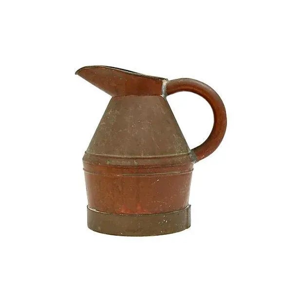 Unusual American copper garden jug / watering can. The interior is galvanized, for use with water. Beautiful heavy...