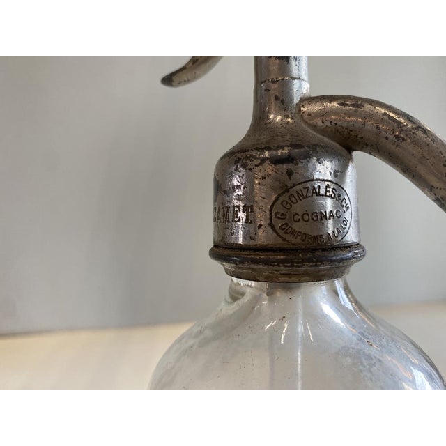 Glass Small Blue Glass Seltzers Soda Syphons Bottles, 1890s, Set of 2 For Sale - Image 7 of 16