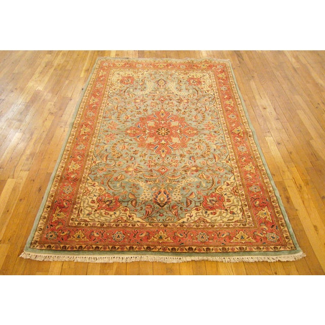 Persian Vintage Persian Decorative Oriental Sarouk Rug in Small Size For Sale - Image 3 of 8